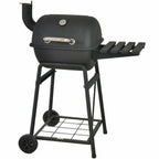 26" Mini Barrel Charcoal Grill W Side Shelf Black CBC1760W