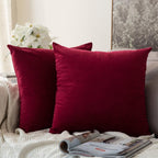 MIULEE Pack of 2 Christmas Velvet Soft Solid Decorative Square Throw Pillow Covers Set Cushion Cases Pillowcases for Sofa Bedroom Couch Car18 x 18 Inch 45 x 45 Cm