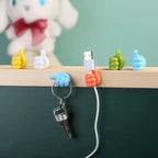 8Pcs Hand-shaped Rubber Holder Glasses Cable Power Cord Charging Line Self Adhesive Mini Hook Car Storag Organizer Gadget Decorations