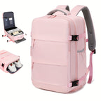 LarCapacity Travel Backpack With Shoe Compartment, Dacron Lightweight Laptop Daypack With Charging Port, Fashion Travel Commuter Bag