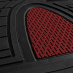 FH Group Automotive Floor Mats - Heavy-Duty Rubber Floor Mats for Cars, Universal Fit Full Set, Climaproof Floor Mats, Trimmable Floor Mats for Most Sedan, SUV, Truck Floor Mats Burgundy