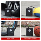 Air Compressor Tire Inflator Portable Air Pump For Car Tires 12V DC Auto Tire Pump 100PSI With LED Light For Car, Bicycle, And Other Inflatables