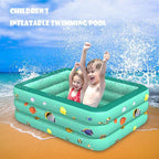 Pinkpaopao Swimming Pool for Kids, 51x 33.4X 19.7in Inflatable Kiddie Pool, Blow UP Swimming Pool for Outdoor, Backyard, Above Ground, Garden, Adults, Famlily, Babies Toddlers Ages 3+