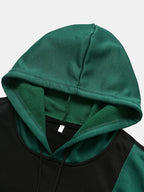 mens two tone stitching hoodie casual two pieces outfits with sweatpants