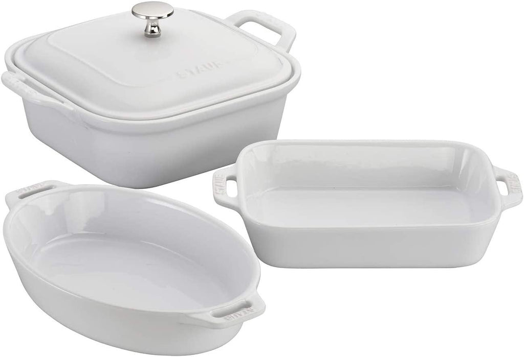 STAUB Ceramics Baking Dish Set, 4 pc, White