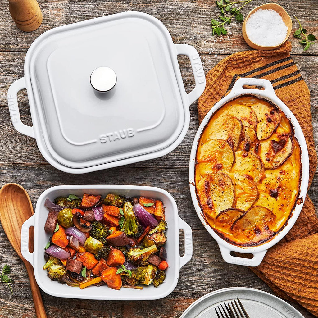 STAUB Ceramics Baking Dish Set, 4 pc, White