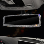 Car Rearview Mirror Cover, Interior Universal Auto Rear View Mirror Bling Rhinestone Luxury Surface Mirror Cover Auto Accessories