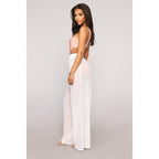 see through wide leg high waist trousers