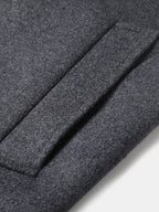 mens woolen pure color button up business casual mid-length overcoats
