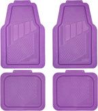 CAR PASS Heavy Duty Rubber Floor Mats 4-Piece Car Mat Set - Universal Waterproof Floor Mats for Car SUV Truck, Durable All-Weather Mats(Purple)