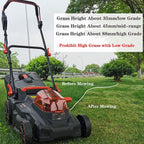 Electric Rotary Lawn Mower, 35 Litre Grass Box 37 cm Cutting Width Cordless Grass Trimmer 25-75mm Height Adjust Waterproof Include Batteries Charger