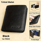 1pc Genuine Leather Rfid BlocWallets For Men, Retro Thin Short Multi-functional ID Credit Card Holder, Gifts To Men On Valentine's Day
