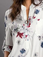 Floral Print Casual Loose Long-sleeved Blouse