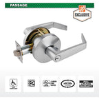 Commercial 2-3/4 in. Satin Chrome Standard Duty PassaHall/Closet Door Lever