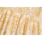 fashion cutwork embroidery midi dress