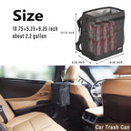 SIBOFUEGO Cute Car Trash Can with Lid - Leak Proof Bag Hanging Waterproof Garbage Storage Pockets Multipurpose Collapsible Organizer (Black Leopard)