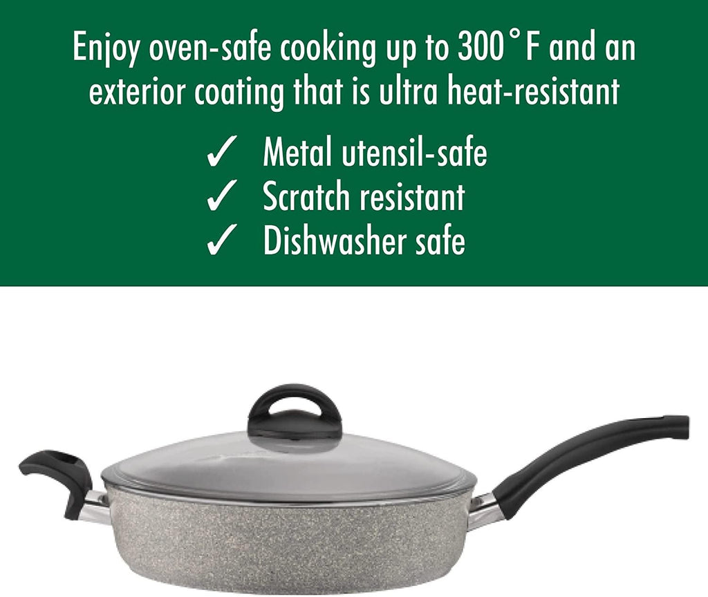 Ballarini Parma Forged Aluminum 3.8-qt Nonstick Saute Pan with Lid, Made in Italy