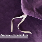 Ivellow Velvet Duvet Cover Queen Purple Velvet Queen Duvet Cover Comforter Cover 3Pcs Ultra Soft Duvet Cover Breathable Solid Luxury Flannel Velour Duvet Cover Zipper Closure Corner Tie