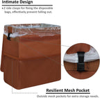 Vankor Car Trash Can for Car Cute, Car Trash Bag Bin Hanging Waterproof Automotive Car Garbage Cans Leak Proof Vehicle Trash Can Brown