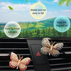 ZOSTLAND Rhinestone Car Decorative Clip,Car Air Fresheners,Metal Car Air Vent Clip,Personalized Automotive Interior Decoration Accessories,Car Decor Gift for women,Girl,man (2pcs Butterfly)