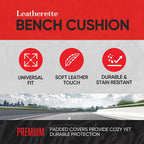 Motor Trend Seat Cover for Cars Trucks SUV, Faux Leather Rear Bench Black Padded Car Seat Cover with Storage Pockets, Premium Interior Car Seat Cover