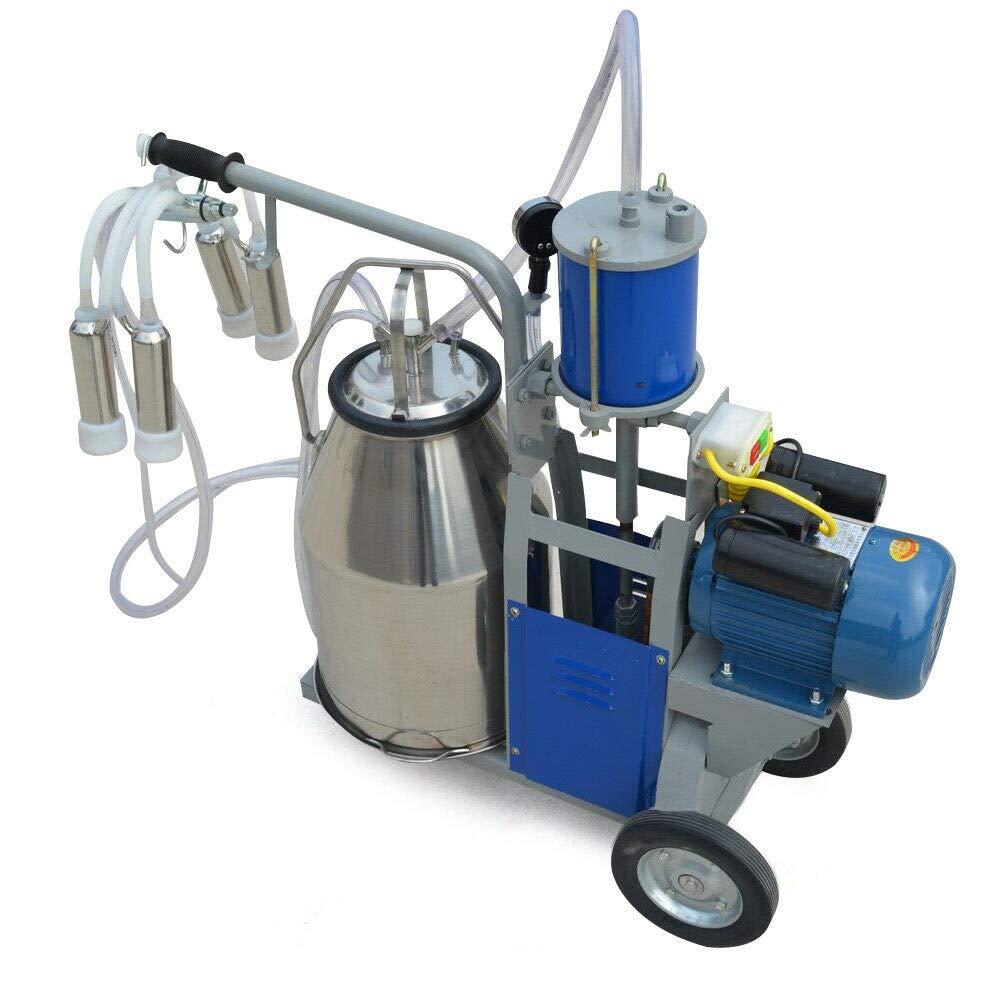 TFCFL Electric MilMachine, 25L 1440 RPM MilMachine Piston Vacuum Pump MilPump,MilEquipment with  Steel Bucket Single Cow MilMachine (Style1)
