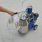 TFCFL Electric MilMachine, 25L 1440 RPM MilMachine Piston Vacuum Pump MilPump,MilEquipment with  Steel Bucket Single Cow MilMachine (Style1)
