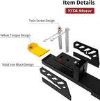 YITAMOTOR 60" Heavy Duty Clamp-on Pallet Forks with Yellow Tongue and Twin Screw , 4000lbs Capacity, Pallet Forks with Adjustable Stabilizer Bar for Tractor Bucket Loader Skid Steer