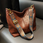 Geometric Strap Hobo Bag, LarCapacity Crossbody Bag, Women's Retro Style Shoulder Bag
