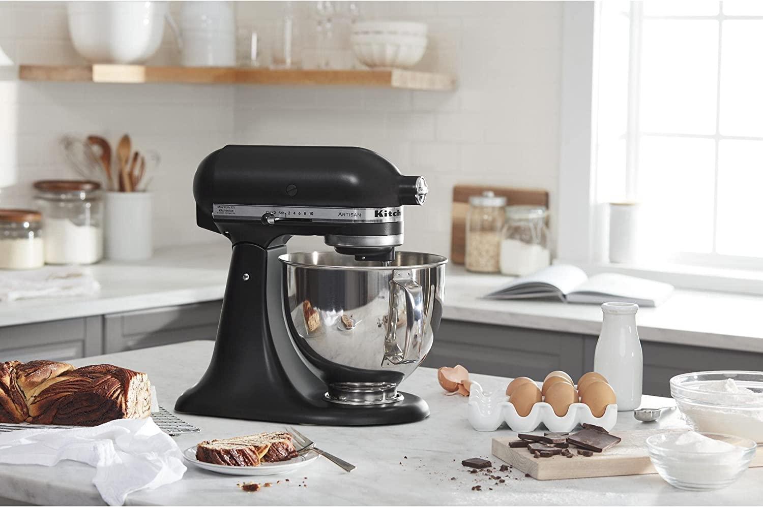 KitchenAid 5-Qt. Tilt-Head Stand Mixer KSM150PSBM Artisan Series, 5 Quart, Black Matte
