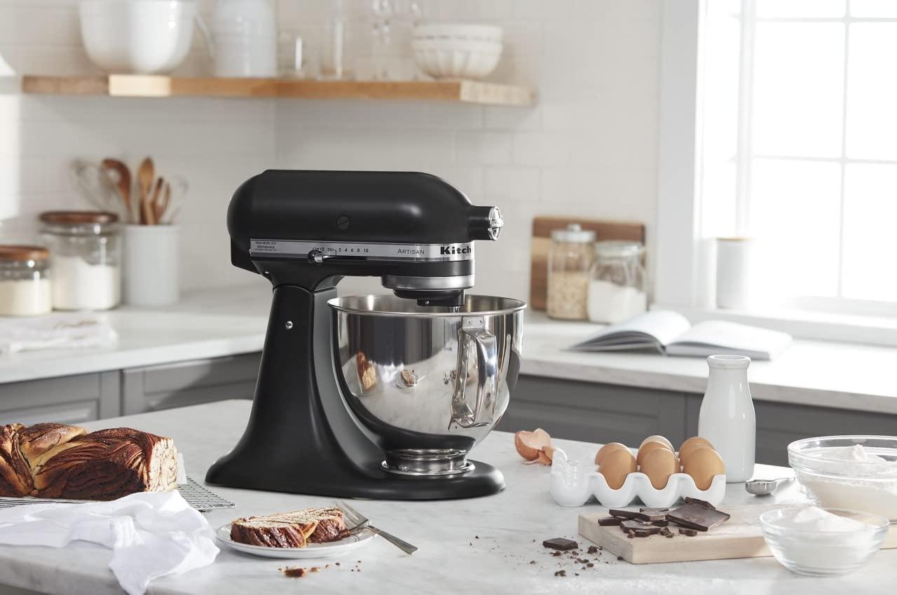 KitchenAid 5-Qt. Tilt-Head Stand Mixer KSM150PSBM Artisan Series, 5 Quart, Black Matte