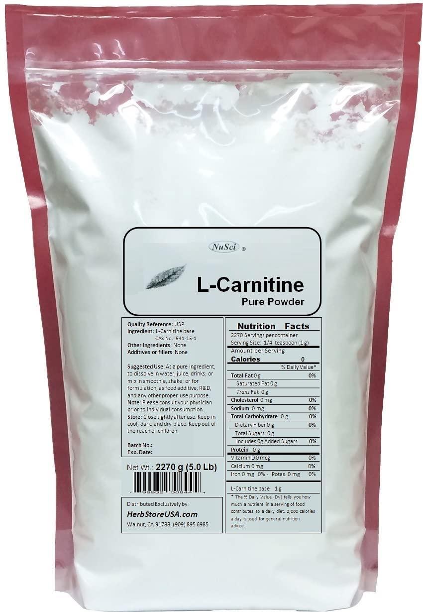 NuSci L-Carnitine Pure Powder Energy (2270g (5.0 Lb))