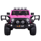 Ktaxon 12V Kids Ride-On Truck Car with Remote Control, 3 Speeds, LED Lights, AUX/ USB / TF Cards - Pink