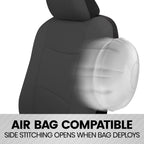 BDK PolyPro Car Seat Covers Full Set in Solid Charcoal – Front and Rear Split Bench Seat Covers for Cars, Easy to Install, Accessories for Auto Trucks Van SUV