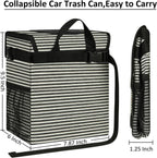 ELONGRIVER Car Trash Can Bin for Car Back Seat Leak Proof, Cute Car Trash Bag Hanging, Vehicle Trash Can for Suv Truck Van, Automotive Car Garbage Cans Front Seat Stripe