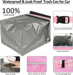 ELONGRIVER Car Trash Can Bin for Car Back Seat Leak Proof, Cute Car Trash Bag Hanging, Vehicle Trash Can for SUV Truck Van, Automotive Car Garbage Cans Front Seat Pink