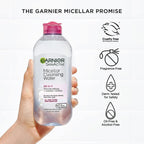 Garnier SkinActive Micellar Water for All Skin Types, Facial Cleanser &amp; Makeup Remover, 13.5 Fl Oz (400mL), 2 Count (Packaging May Vary)