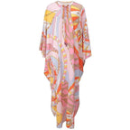 bohemian maxi chiffon loungewear dress