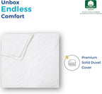THREAD SPREAD King/California King Duvet Cover, 1000 Thread Count Sateen 1 Piece Egyptian Cotton Quality Duvet Cover, Pure Cotton Comforter Cover, Zipper Closure, 7 Corner Ties - (White)