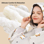 KFUBUO Wearable Blanket Hoodie for Adults Sherpa All Patterns Cat Oversized Sweatshirt Blanket with Pockets for Women