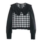 knitted crop sweater pullover tops