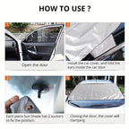 Foldable Car Windshield Cover - Protect Your Car From Snow, Sun, And Rain - Easy To Install And Remove