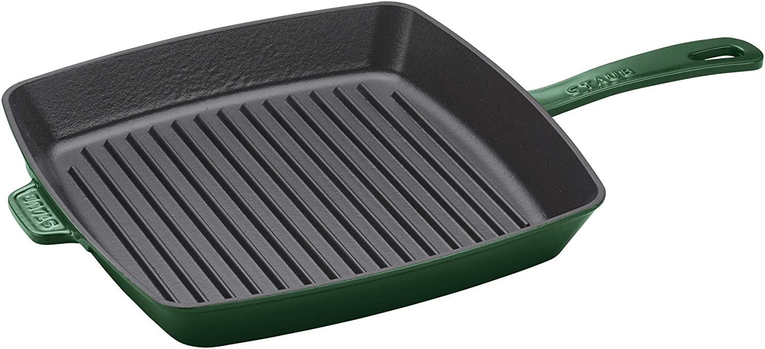 Staub Cast Iron 10-inch Square Grill Pan - Basil
