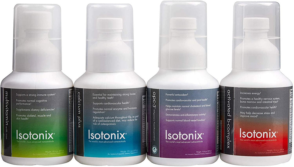 Isotonix Daily Essentials Kit, OPC-3, Activated B Complex, Calcium Plus, Multivitamin with Iron, Helps Maintain Healthy Cholesterol, Support Strong Immune System, Market America (90 Servings)