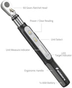 OKSLO Venzo Bicycle Tools Set Digital Torque Wrench 0.3-20Nm or 0.22-14.75 ft-lbs 1/4