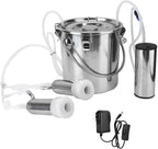 Portable Electric MilMachine 5L Goat Milker Machine Sheep Milker for Sheep/Goat/Cow with Vacuum-Pulse Pump  Steel Easy to Clean(Cow)