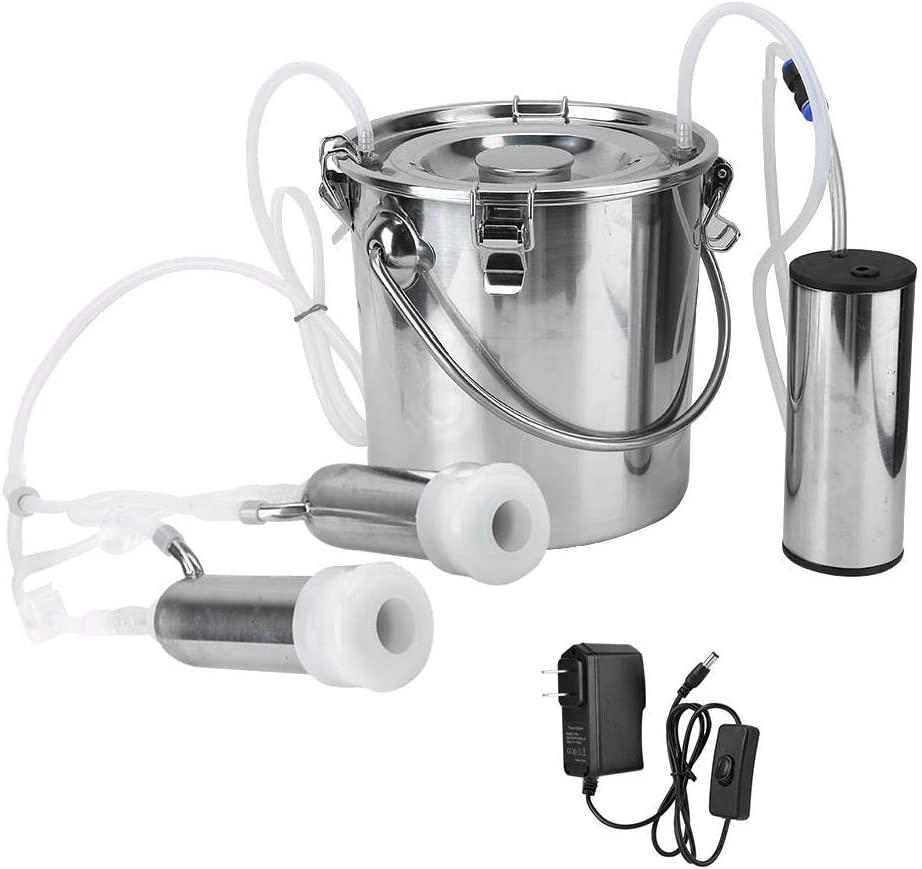 Electric MilMachine Kit,5L Portable  Steel Household High Configuration Double Head Electric MilMachine with Vacuum-Pulse Pump for Sheep Goat Cow(cow)