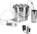 Electric MilMachine Kit,5L Portable  Steel Household High Configuration Double Head Electric MilMachine with Vacuum-Pulse Pump for Sheep Goat Cow(cow)