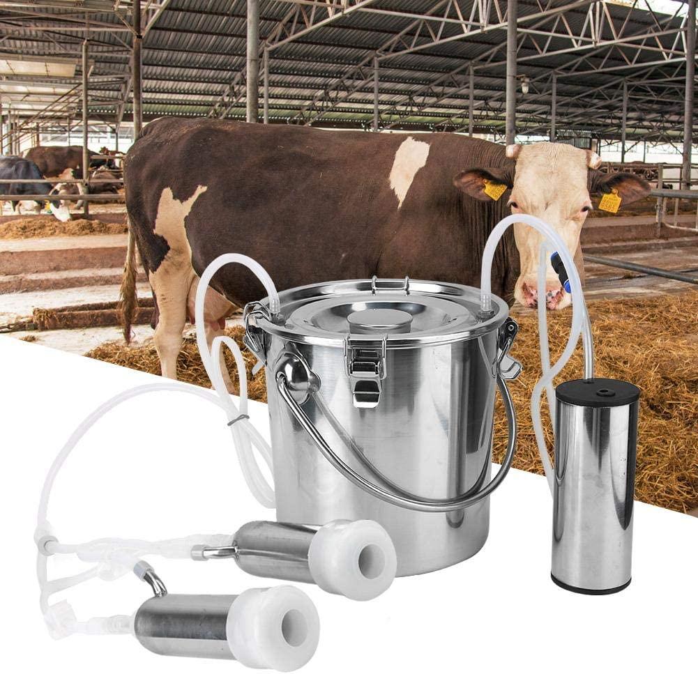 Electric MilMachine Kit,5L Portable  Steel Household High Configuration Double Head Electric MilMachine with Vacuum-Pulse Pump for Sheep Goat Cow(cow)