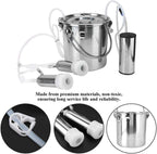 HEEPDD 5L Electric MilMachine Kit, Minitype Portable  Steel Double Head Milker Machine Household Electric Sheep Goat Cow MilMachine (for Cow US Plug)